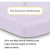 All-In-One Fitted Sheet & Waterproof Cover For 33" x 15" Bassinet Mattress, Lavender (Pack Of 2) - Crib Sheets - 2