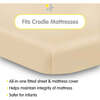 All-In-One Fitted Sheet & Waterproof Cover For 36" x 18" Cradle Mattress, Beige (Pack Of 2) - Crib Sheets - 2