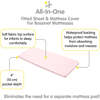 All-In-One Fitted Sheet & Waterproof Cover For 33" x 15" Bassinet Mattress, Light Pink (Pack Of 2) - Crib Sheets - 3