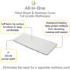 All-In-One Fitted Sheet & Waterproof Cover For 36" x 18" Cradle Mattress, Gray (Pack Of 2) - Crib Sheets - 3