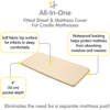 All-In-One Fitted Sheet & Waterproof Cover For 36" x 18" Cradle Mattress, Beige (Pack Of 2) - Crib Sheets - 3