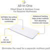 All-In-One Fitted Sheet & Waterproof Cover For 33" x 15" Bassinet Mattress, White (Pack Of 2) - Crib Sheets - 3