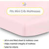 All-In-One Fitted Sheet & Waterproof Cover For 38" x 24" Mini Crib Mattress, Light Pink (Pack Of 2) - Crib Sheets - 2