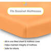 All-In-One Fitted Sheet & Waterproof Cover For 33" x 15" Bassinet Mattress, Coral (Pack Of 2) - Crib Sheets - 2