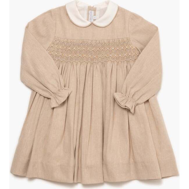 Malena dress Beige Herringbone - Dresses - 2