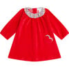 Floral Berry Ruffle Collar Velour Dress, Baby - Dresses - 1 - thumbnail