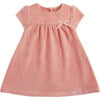 Angel Wing Velour Dress, Baby Dusty Pink - Dresses - 1 - thumbnail