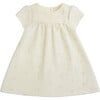 Angel Wing Velour Dress, Baby Cream - Dresses - 1 - thumbnail