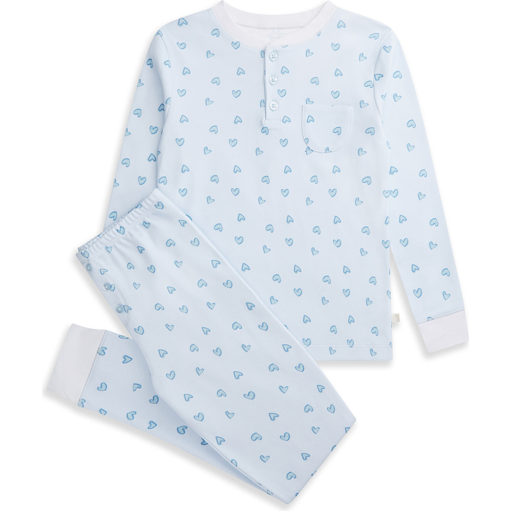 Blue Love Heart Pajamas, Child - Pajamas - 1