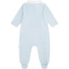 Crown Peter Pan Collar Velour Sleepsuit, Blue - Onesies - 2