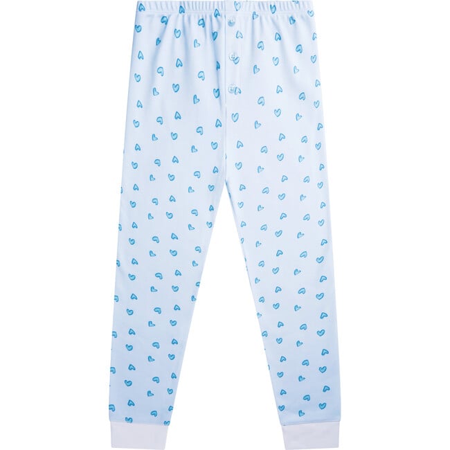 Blue Love Heart Pajamas, Adult - Pajamas - 3