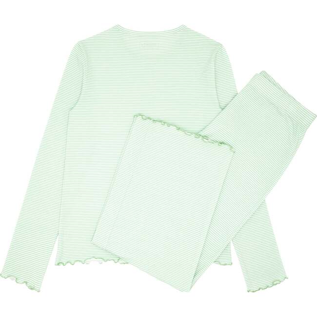 Women's Pistachio Stripe Pima Pajamas Set - Pajamas - 4