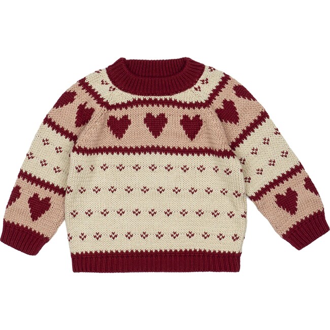 Love Sweater, Crimson/Taupe