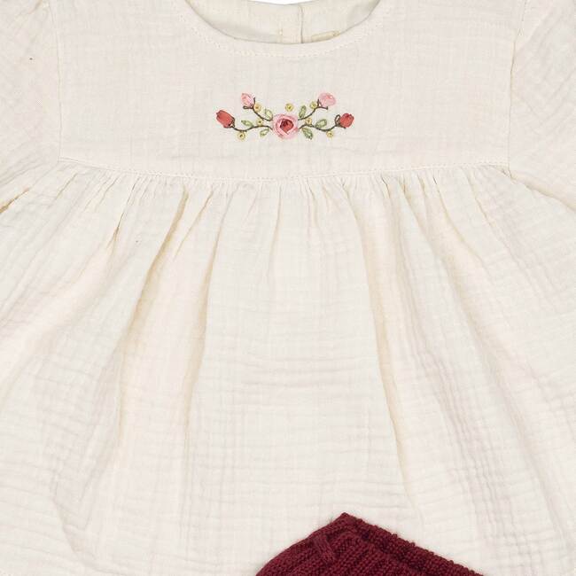 Knitted Bloomer Set, Taupe/Crimson - Mixed Apparel Set - 2