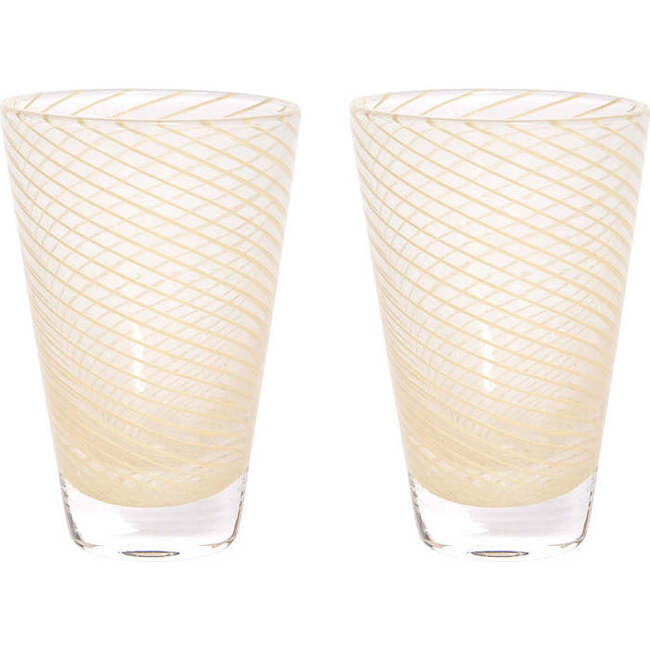 Yuka Groove Glass, Yellow (Pack Of 2) - Tableware - 5