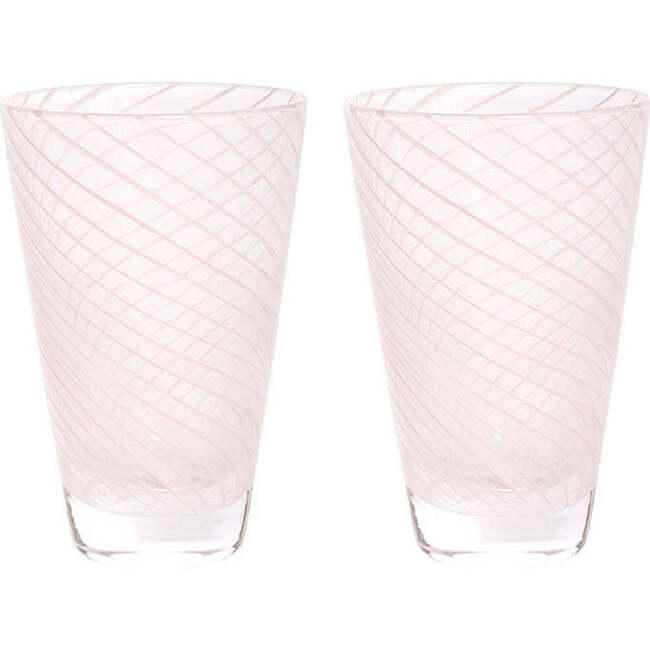 Yuka Groove Glass, Rose (Pack Of 2) - Tableware - 5