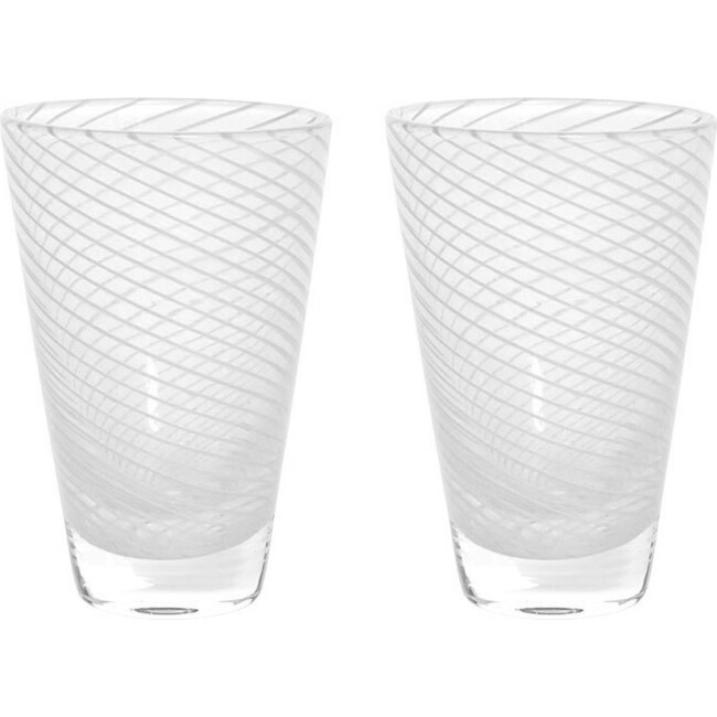 Yuka Groove Glass, White (Pack Of 2) - Tableware - 5