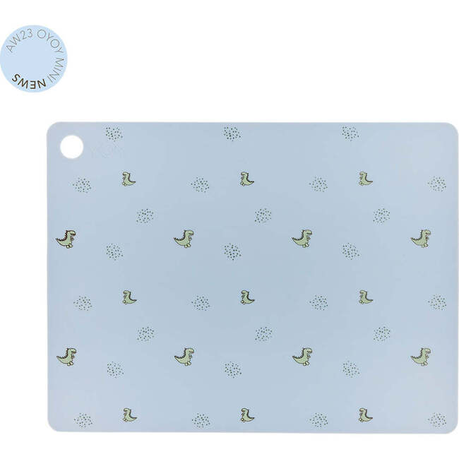 Theo Dino Rectangle Placemat, Pale Blue