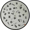 The Alphabet Round Rug, Grey - Rugs - 1 - thumbnail