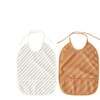 Striped Tie-Neck Bib Set, Mellow & Caramel (Pack Of 2) - Bibs - 1 - thumbnail