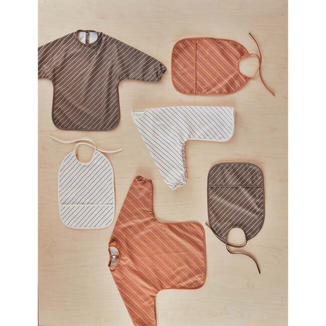 Striped Tie-Neck Bib Set, Mellow & Caramel (Pack Of 2) - Bibs - 2