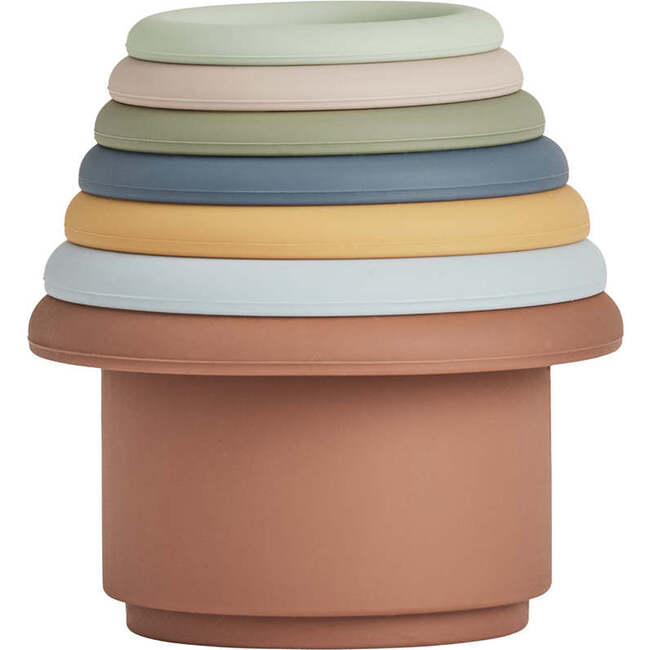 Tawa Silicone Stacking Cups, Caramel & Blue - Developmental Toys - 5