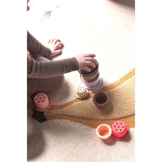 Tawa Silicone Stacking Cups, Cherry Red & Vanilla - Developmental Toys - 7