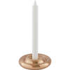 Savi Solid Brass Low Candle Holder, Brushed Brass - Candle Holders - 1 - thumbnail