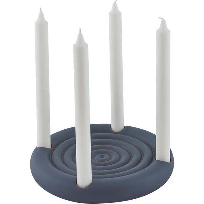 Savi Advent Low 4-Candle Holder, Midnight Blue