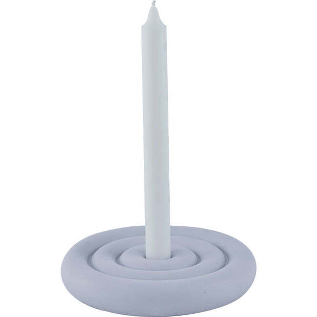 Savi Ceramic Low Single Candle Holder, Lavender