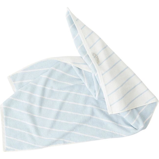 Raita Striped Small Towel, Cloud & Ice Blue
