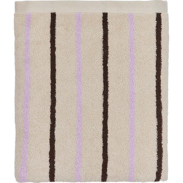 Raita Striped Mini Towel, Purple, Clay & Brown