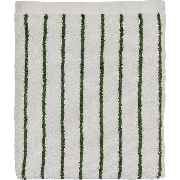 Raita Striped Mini Towel, Green & Off-White