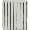 Raita Striped Mini Towel, Green & Off-White - Towels - 1 - thumbnail