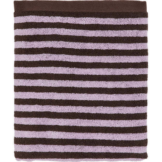 Raita Striped Mini Towel, Purple & Brown