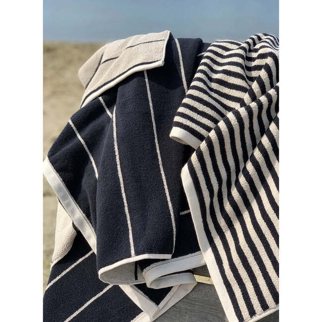 Raita Striped Medium Towel, Clay & Black - Towels - 2