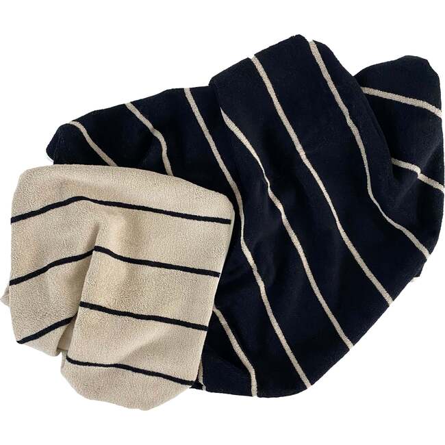 Raita Striped Large Towel, Clay & Black