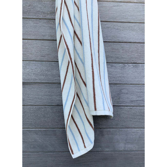 Raita Striped Medium Towel, Caramel & Ice Blue - Towels - 3