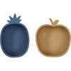 Pineapple & Apple Snack Bowl, Blue & Light Rubber - Tableware - 1 - thumbnail