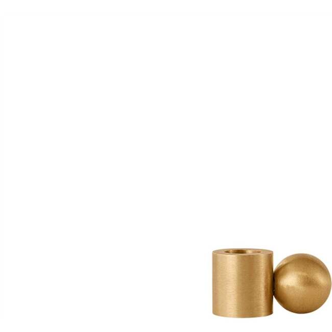 Palloa Low Candle Holder, Solid Brass