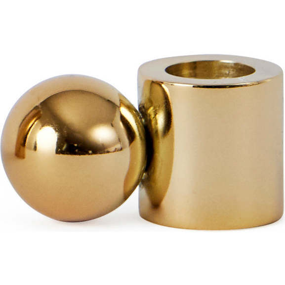 Palloa Low Candle Holder, Brass