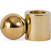 Palloa Low Candle Holder, Brass - Candle Holders - 1 - thumbnail