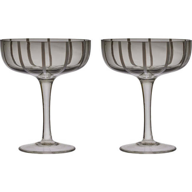 Mizu Coupe Glass, Grey (Pack Of 2)