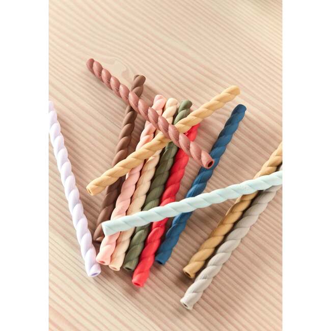 Mellow Silicone Straw Set, Caramel & Blue (Pack Of 6) - Drinkware - 2