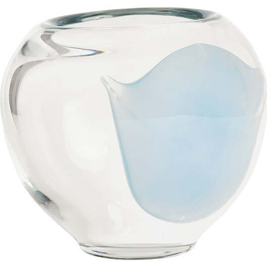 Jali Small Handmade Vase, Ice Blue