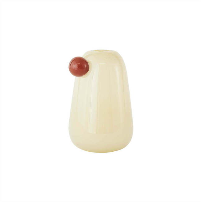 Inka Small Mouth-Blown Vase, Vanilla & Red
