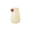 Inka Small Mouth-Blown Vase, Vanilla & Red - Vases - 1 - thumbnail