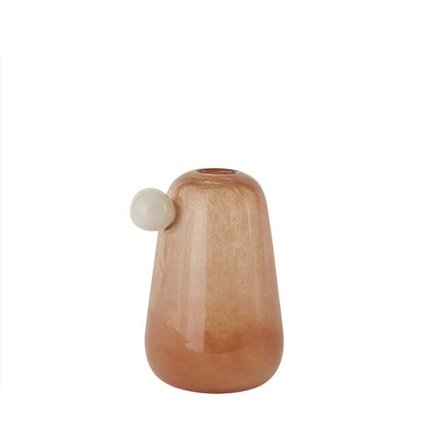 Inka Small Mouth-Blown Vase, Taupe & Off-White