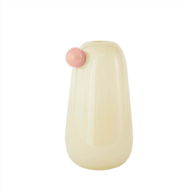Inka Large Mouth-Blown Vase, Vanilla & Pink