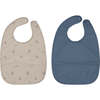 Dino Bib Set, Clay & Blue (Pack Of 2) - Bibs - 1 - thumbnail